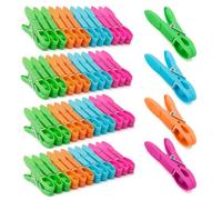 Mollette Per Bucato,Mollette,Mollette Bucato,Mollette Panni,Mollette Per Foto,Mollette Bucato Antisegno,Pinze Bucato,Mollettoni Per Teli Mare Resistenti,Clip Sacchetti Molti Colori (48)