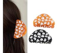 Mollette per capelli a forma di fantasma che si illuminano al buio, per Halloween, confezione da 2, simpatiche e divertenti, da donna, accessori per capelli antiscivolo per feste, costumi e uso