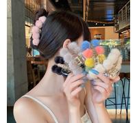 Mollette per capelli colorate in peluche, soffici fermagli per capelli a banana, fermagli per capelli spessi e antiscivolo e accessori per ragazze