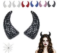 Mollette per capelli con corna da diavolo in strass (#E) | Corna magnetiche con strass,Corna da diavolo magnetiche con strass, mollette per capelli con corna, accessori per capelli