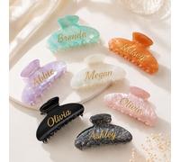 Mollette Per Capelli Con Nome Inciso Su Misura Per Il Matrimonio, Regali Personalizzati Per La Proposta Alle Damigelle D'onore, Mollette Con Monogramma Per L'addio Al Nubilato