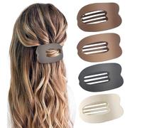 Mollette per capelli grandi e piatte ovali, per capelli spessi, medi, sottili, 4-6 pezzi, clip a tenuta forte, accessori per donne e ragazze, motivo leopardato, tartaruga, tinta unita, colore neutro