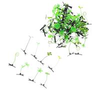 Mollette per Chioma a Germoglio Verde 100 Pezzi Metallo Plastica | Stile Kawaii e Giocoso, Forma Floreale Realistica, per Studenti e Toddler, Feste e Uscite