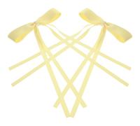 Mollette per Chioma Fiocco Grande in Pizzo Giallo 2 Pezzi | Stile Semplice e Classico, per Donne e Ragazze Adolescenti, Adatte a Festa e Prom
