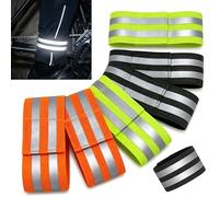 Mollette per pantaloni da bicicletta, 6 pezzi, con 2 forti strisce riflettenti e chiusura in , impedisce la gamba dei pantaloni nella catena, sicure di notte, per donne, uomini, bambini, perfette per