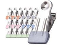 Mollette per Telo Mare Il fermaglio for abiti in acciaio inossidabile da 20/30 pezzi viene utilizzato for il bucato e multiuso: come for borsa for calzini, asciugamani snack(Random 30pcs)