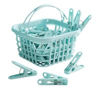 Mollette piccole - Mollette per la casa antivento da 30 pezzi con cestino | Clip per asciugamani per reggiseni, cappelli, borse, biglietti di auguri, stendibiancheria per foto, calzini