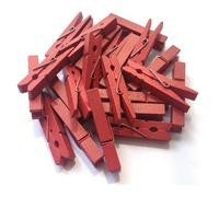 MOLLETTE PINZE IN LEGNO PER DECORAZIONE MOLLETTINE ROSSE DA 3.5 CM PORTAFOTO