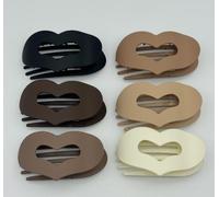 Mollettone Capelli Donna, 6 Pezzi Elegante Forcina a Forma di Cuore per Donna, Moda Antiscivolo Flat Hair Clips, Hair Clip Piatto Stile Francese per Capelli per Tutto il Giorno