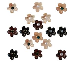 Mollettone Chioma Fiore 16 Pezzi in Plastica per Bambine | Piccole Dimensioni, Decorazione per Chioma, Adatte a Spettacoli Sul Palco, Non Danneggiano i Chioma