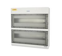 Mollom 36 vie Scatola di Distribuzione Elettrica con Bus Bars e Guida Din per Interruttore Magnetotermico MCB, Impermeabile IP66. Lucchetto Disponibile per Uso Interno ed Esterno