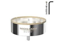 Mollom 4-5/16” (110mm) Sega a tazza diamantata con 2 punte di centraggio rimovibili Taglio netto per piastrelle in porcellana, vetro, ceramica, marmo, fibra di vetro, ecc