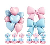 Mollucop Set di 72 palloncini a forma di macaron rosa e blu, rotondi in lattice da 12,7 cm, lunghi torsioni, a forma di cuore, per rivelare il sesso, baby shower, feste di compleanno