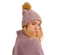 MOLLY BRACKEN cappello donna lana lilla pon pon ecopelliccia B295CH