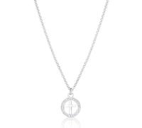 Molly Brown London - Collana con ciondolo a forma di croce in argento Sterling 925 con topazio bianco, ideale per battesimo, comunione e damigelle d'onore