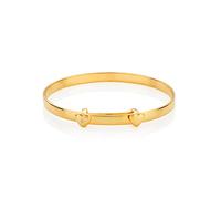 Molly Brown London My First Diamond - Braccialetto rigido espandibile per bambini, placcato in oro 18 carati, gioiello per battesimo, regalo per baby shower, Standard Industry Baby Bangle Size, Oro
