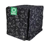 Molly Mutt Rocketman - Copertura per gabbia in 100% cotone con 2 pannelli arrotolabili, per gabbie di cani o gatti, resistente, lavabile, priva di sostanze chimiche nocive, 106,7 x 71,1 x 78,7 cm