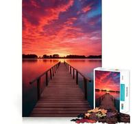 Molo al tramonto sul mare, puzzle da 1000 pezzi per adolescenti, gioco di logica e abilità, relax mentale, taglio preciso, regalo di Natale (38x26cm)