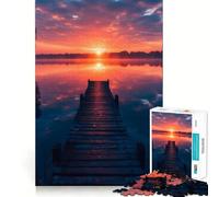 Molo al tramonto sul mare, puzzle da 1000 pezzi per adulti, regalo, gioco di logica, divertimento lento, taglio preciso, regalo elegante (38x26cm)