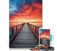 Molo al tramonto sul mare - Puzzle per ragazzi con 1000 pezzi - Gioco di allenamento mentale - Semplice e divertente da assemblare 50x75cm