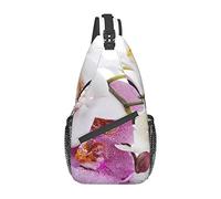 Molo in legno rosa e fiore con borsa a tracolla con foglie, zaino a tracolla zaino a tracolla causale zaino a tracolla per donna uomo escursionismo viaggio