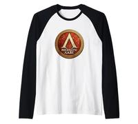 Molon Labe Scudo Spartano Lambda Antico Guerriero Greco Maglia con Maniche Raglan