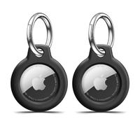 MOLOSLEEVE Confezione da 2: custodia per Airtag MOLOSLEEVE con portachiavi, portachiavi Airtags antigraffio per etichette Apple Air, accessori per localizzatore di oggetti GPS, nero
