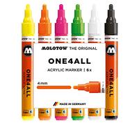 Molotow 200166 Set Neon da 6 Pennarelli One4All 227HS, 4 mm