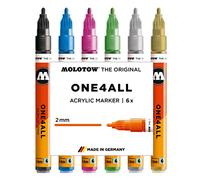 Molotow 200197 Set Metallic da 6 Pennarelli One4All 127HS, 2 mm