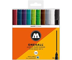 Molotow 200451 Set Base 2 da 10 Pennarelli One4All 127HS, 2 mm