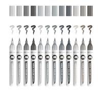 MOLOTOW Set Pennarelli Aqua Color Brush – Punta a pennello per acquerello – Grigio