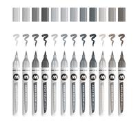 Molotow Aqua Colour Brush (Brush Pen Marker Grey Set, Brush Tip for Watercolour