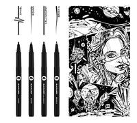 Molotow Blackliner Set 3 (4 punte speciali, fodera con inchiostro permanente per documenti, 4 pezzi, nero
