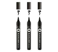 Molotow MO703212 - Spazzola blackliner, colore: Nero, 3 pezzi