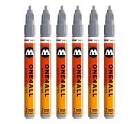 Molotow ONE4ALL 127hs # 225 marcatore, confezione da pezzi, 2 mm 2 mm cool grau pastell, 6 pezzi