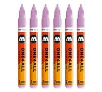 Molotow ONE4ALL 127hs # 225 marcatore, confezione da pezzi, 2 mm 2 mm flieder pastell, 6 pezzi