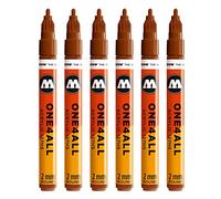 Molotow ONE4ALL 127hs # 225 marcatore, confezione da pezzi, 2 mm 2 mm haselnußbraun, 6 pezzi