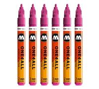 Molotow ONE4ALL 127hs # 225 marcatore, confezione da pezzi, 2 mm 2 mm magenta, 6 pezzi