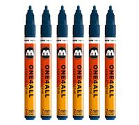 Molotow ONE4ALL 127hs # 225 marcatore, confezione da pezzi, 2 mm 2 mm nero, 6 pezzi