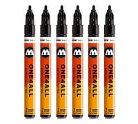 Molotow ONE4ALL 127hs # 225 marcatore, confezione da pezzi, 2 mm 2 mm signalschwarz, 6 pezzi