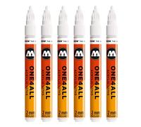 Molotow ONE4ALL 127hs # 225 marcatore, confezione da pezzi, 2 mm 2 mm signalweiß, 6 pezzi