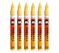 Molotow ONE4ALL 127hs # 225 marcatore, confezione da pezzi, 2 mm 2 mm vanille pastell, 6 pezzi