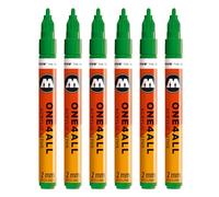 Molotow One4All 127HS - Pennarello acrilico (spessore del tratto 2,0 mm, altamente coprente e permanente, ad asciugatura rapida, ricaricabile, per quasi tutte le superfici, 6 pezzi, colore 256,