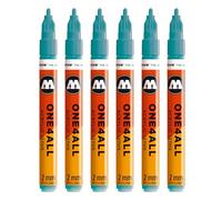 Molotow One4All 127HS - Pennarello acrilico (spessore del tratto 2,0 mm, altamente coprente e permanente, ad asciugatura rapida, ricaricabile, per quasi tutte le superfici, 6 pezzi, colore 254,