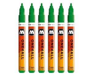 Molotow One4All 127HS - Pennarello acrilico (spessore del tratto 2,0 mm, altamente coprente e permanente, ad asciugatura rapida, ricaricabile, per quasi tutte le superfici, 6 pezzi, colore 256,