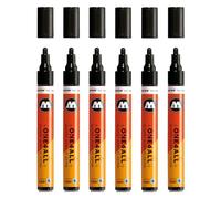 Molotow One4All 227HS - Pennarello acrilico lucido (4,0 mm di spessore, lucido, altamente coprente e permanente, ad asciugatura rapida, ricaricabile, per quasi tutte le superfici, 6 pezzi, colore 252,