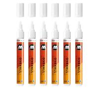 Molotow One4All 227HS - Pennarello acrilico lucido (4,0 mm di spessore, lucido, altamente coprente e permanente, ad asciugatura rapida, ricaricabile, per quasi tutte le superfici, 6 pezzi, colore