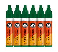 Molotow One4All 327HS - Pennarello acrilico (4,0-8,0 mm di spessore, altamente coprente e permanente, ad asciugatura rapida, ricaricabile, per quasi tutte le superfici, 6 pezzi, colore 096 mr. verde