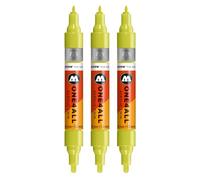 Molotow One4All Acrylic Twin Marker (1,5 e 4,0 mm di spessore, altamente coprente e permanente, ad asciugatura rapida, ricaricabile, per quasi tutte le superficie), 3 pezzi, colore 257, verde naturale