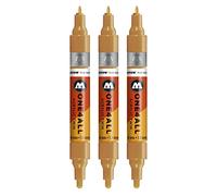 Molotow One4All - Pennarello acrilico Twin (tratto da 1,5 mm e 4 mm, altamente coprente e permanente), 3 pezzi, colore 108, marrone chiaro
